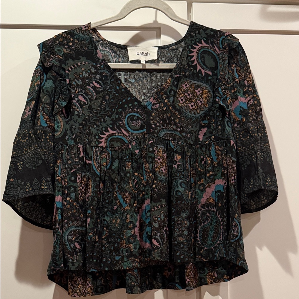 Ba&sh Women's Black Paisley Top